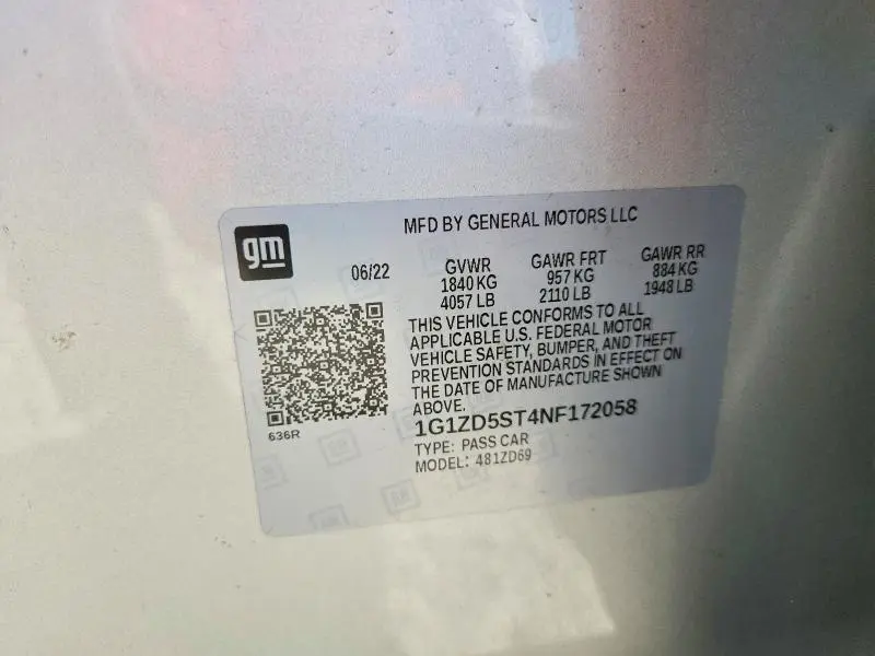 2022 CHEVROLET MALIBU LT  