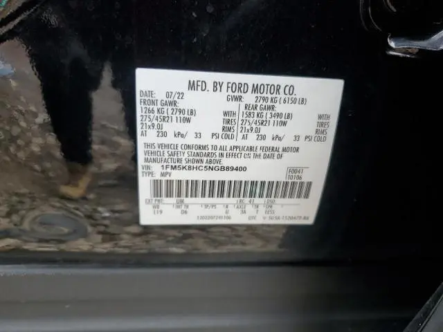 2022 FORD EXPLORER PLATINUM  