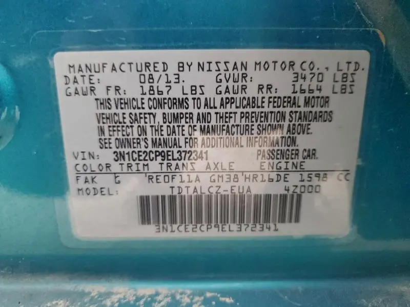 2014 NISSAN VERSA NOTE S  