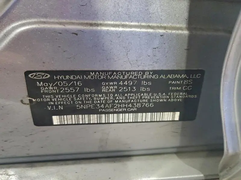 2017 HYUNDAI SONATA SPORT  