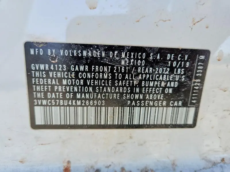 2019 VOLKSWAGEN JETTA S  