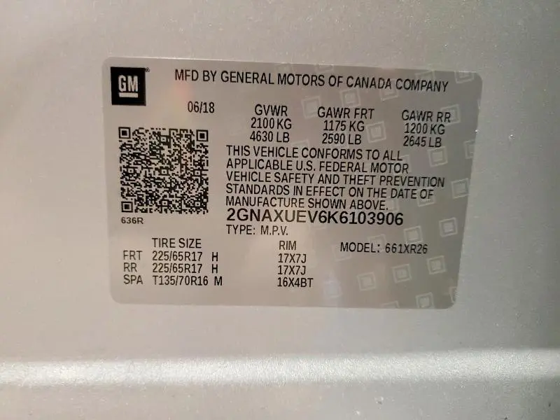 2019 CHEVROLET EQUINOX LT  