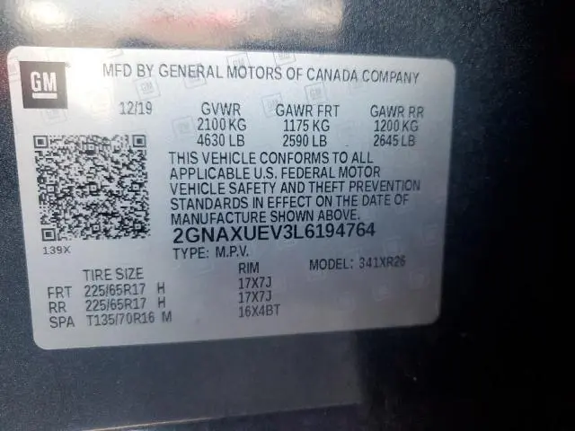 2020 CHEVROLET EQUINOX LT  