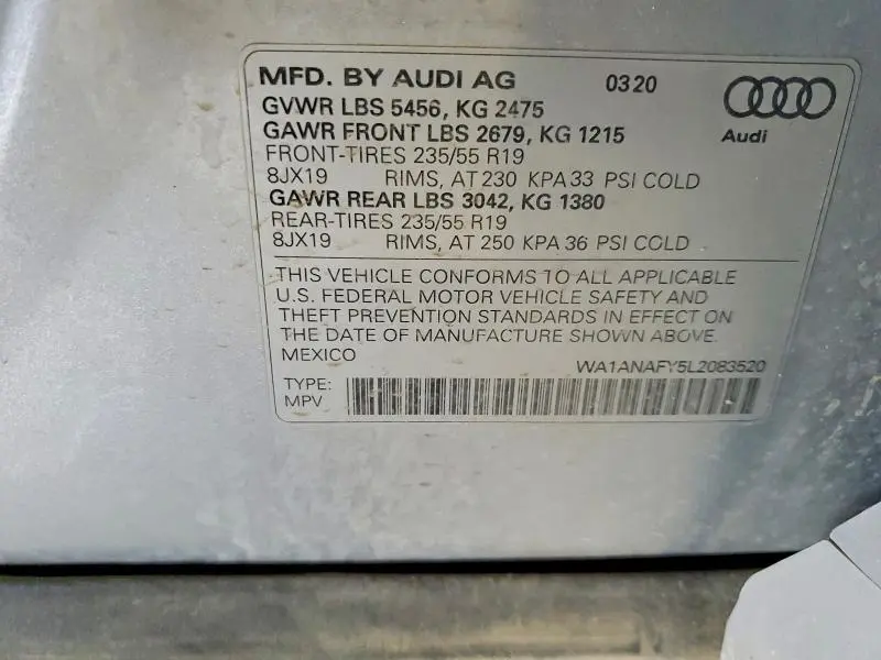 2020 AUDI Q5 PREMIUM  