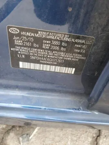 2016 HYUNDAI ELANTRA SE  