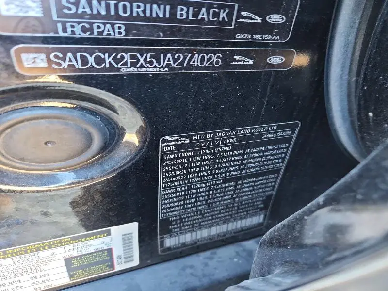 2018 JAGUAR F-PACE PRESTIGE  