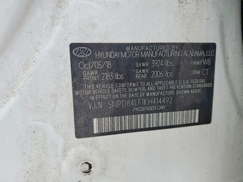 2019 HYUNDAI ELANTRA SEL  