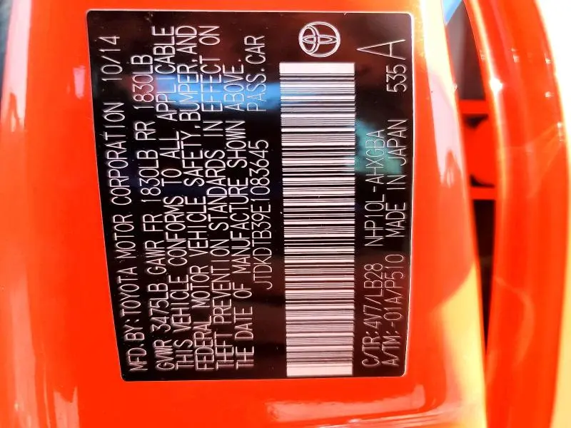2014 TOYOTA PRIUS C FOUR  