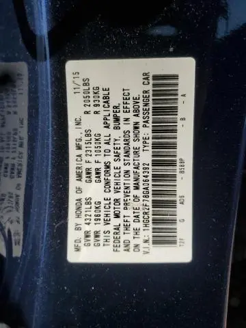 2016 HONDA ACCORD EX  