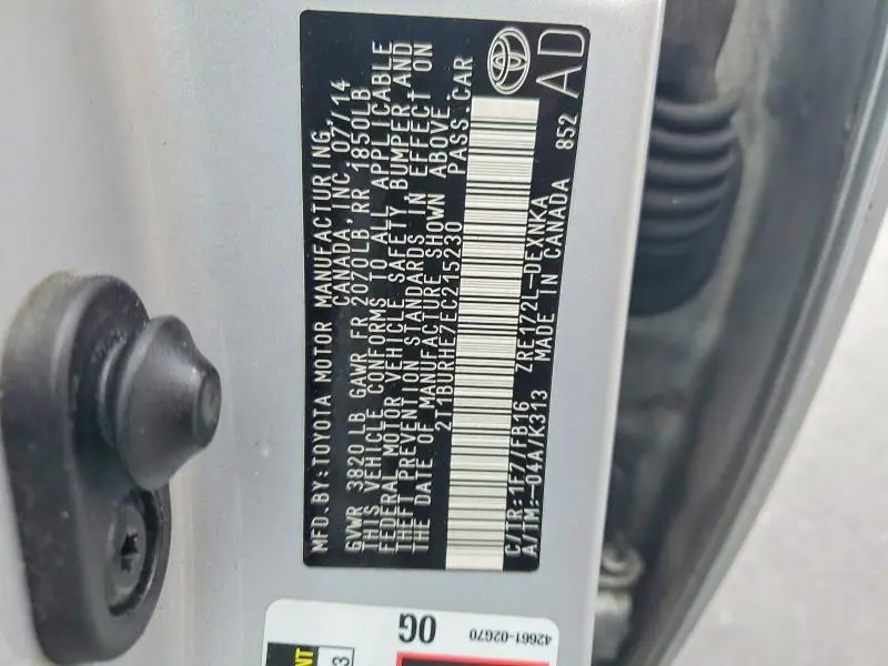 2014 TOYOTA COROLLA LE  