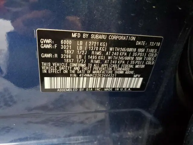 2019 SUBARU ASCENT PREMIUM  