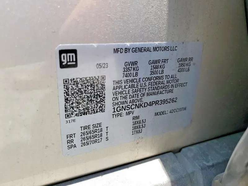 2023 CHEVROLET TAHOE C1500 LT  