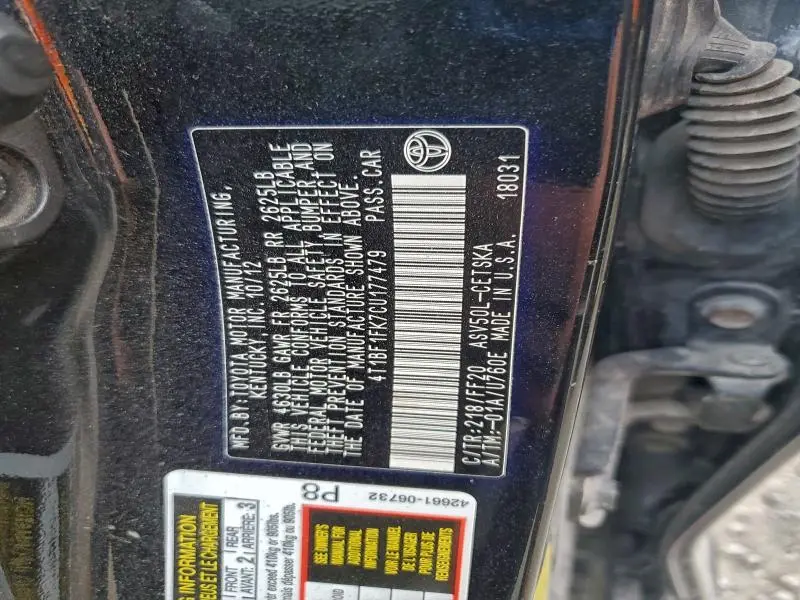2012 TOYOTA CAMRY BASE  