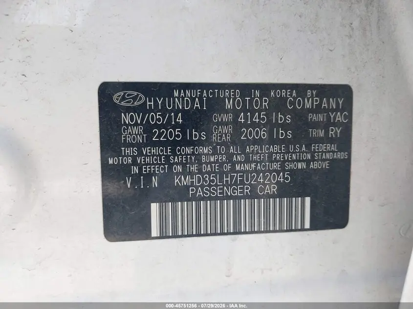 2015 HYUNDAI ELANTRA GT  