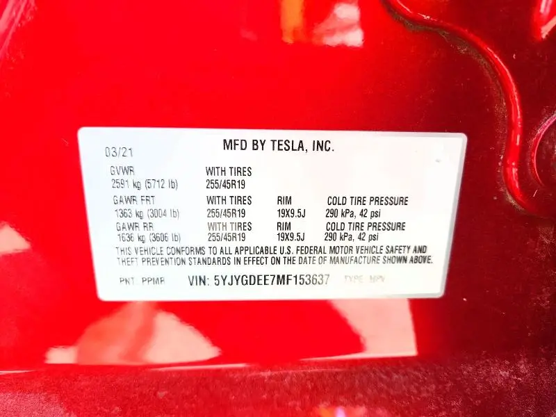 2021 TESLA MODEL Y   