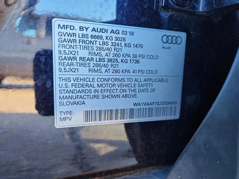 2018 AUDI Q7 PRESTIGE  