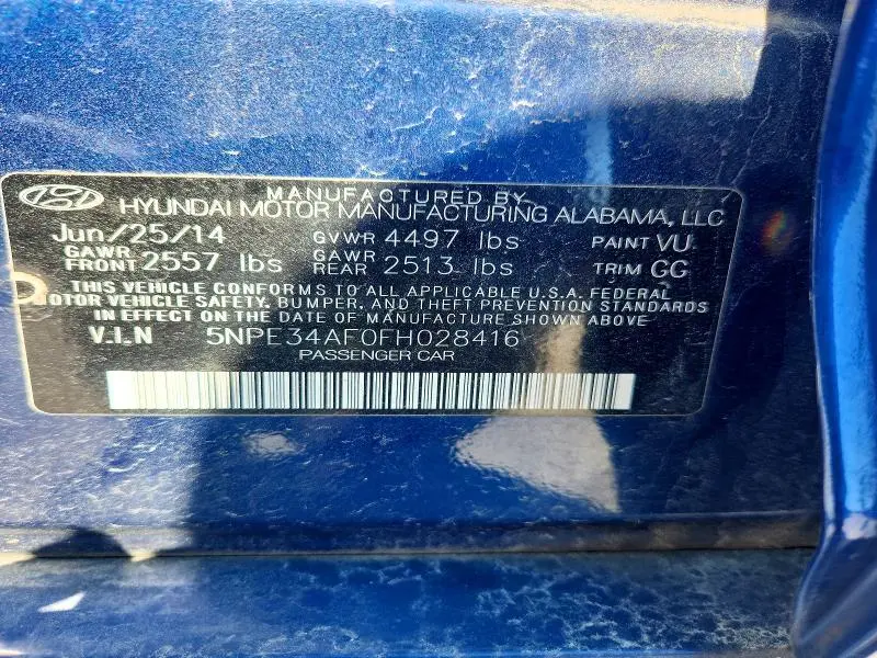 2015 HYUNDAI SONATA LIMITED  