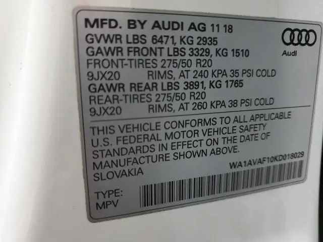 2019 AUDI Q8 PREMIUM  