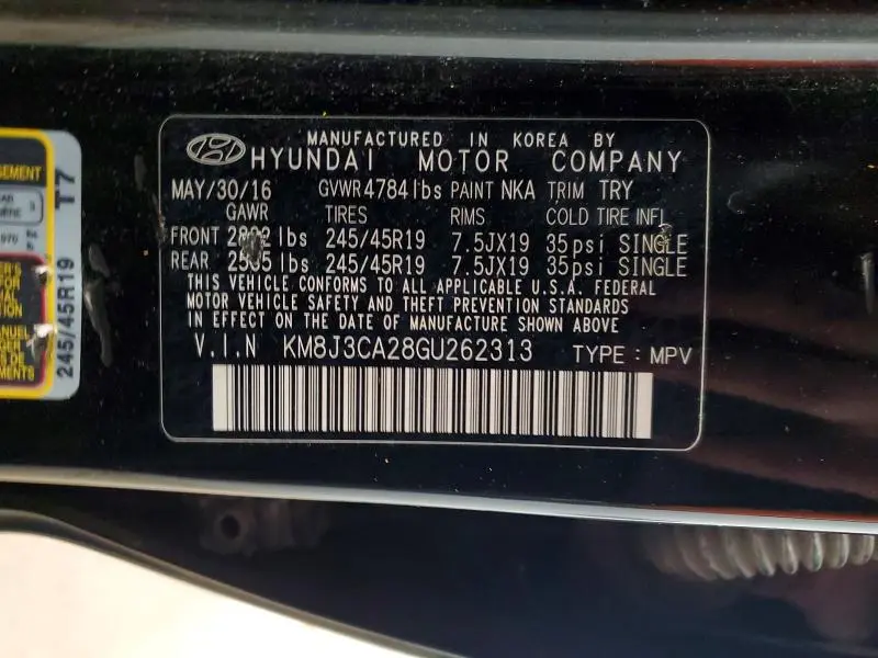 2016 HYUNDAI TUCSON LIMITED  