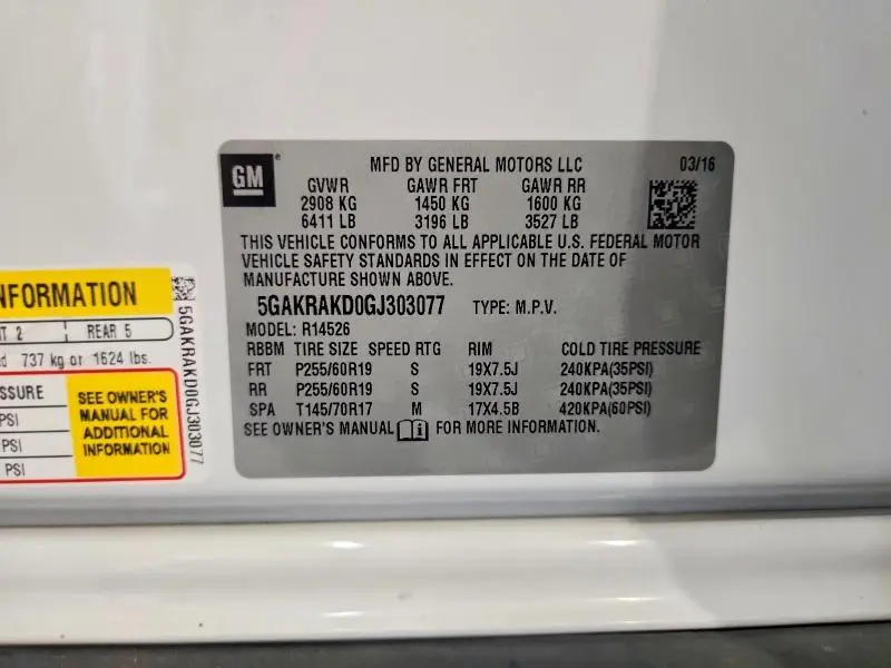 2016 BUICK ENCLAVE   