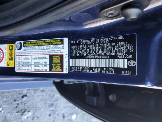 2013 TOYOTA AVALON BASE  