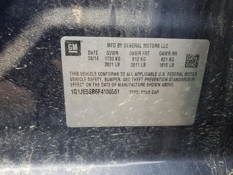 2015 CHEVROLET SONIC LTZ  