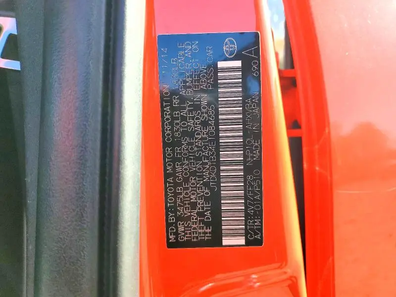 2014 TOYOTA PRIUS C TWO  