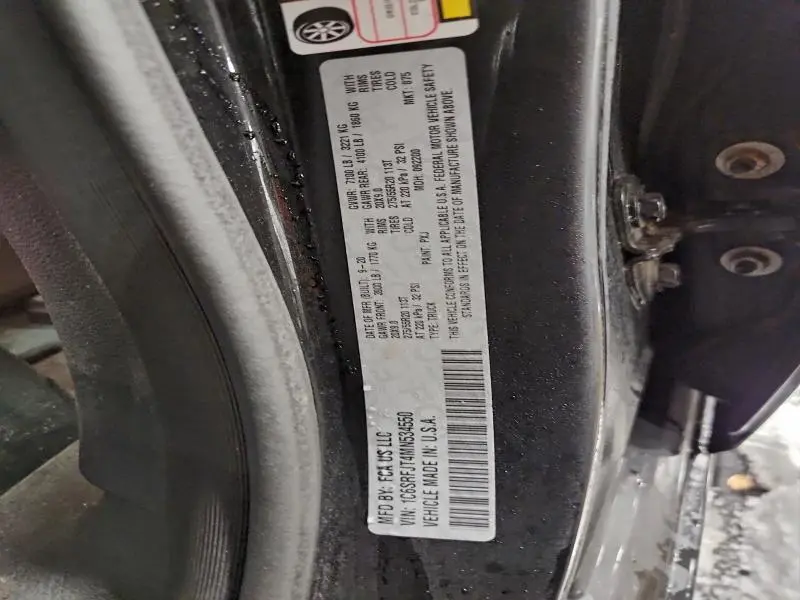 2021 RAM 1500 LARAMIE  