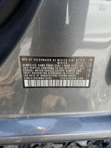 2021 VOLKSWAGEN JETTA S  