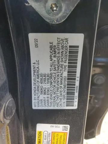 2022 HONDA CIVIC EXL  