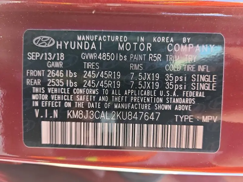 2019 HYUNDAI TUCSON SPORT  