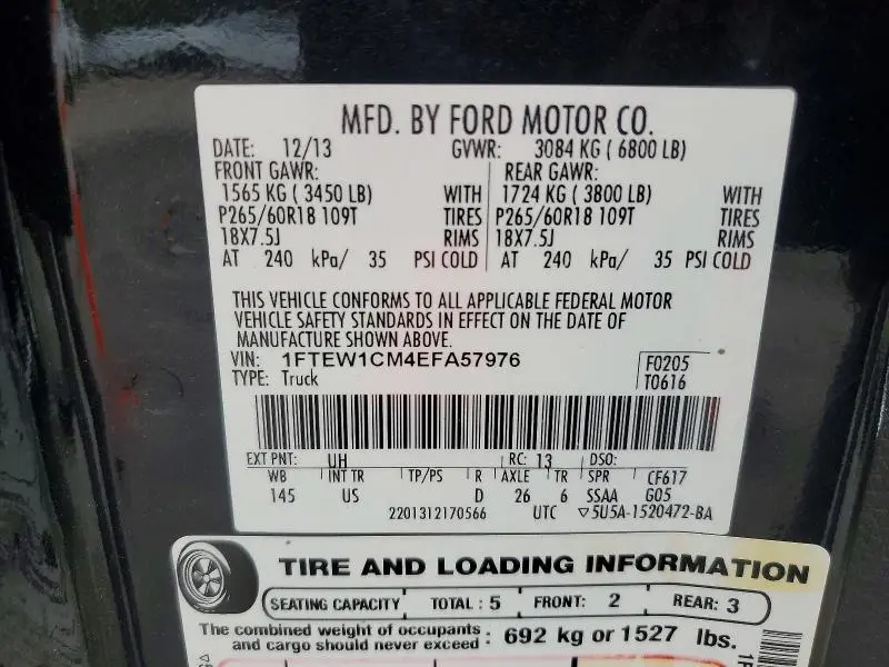 2014 FORD F150 SUPERCREW  