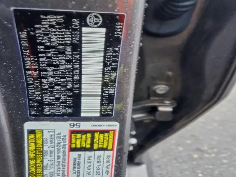 2022 TOYOTA CAMRY LE  