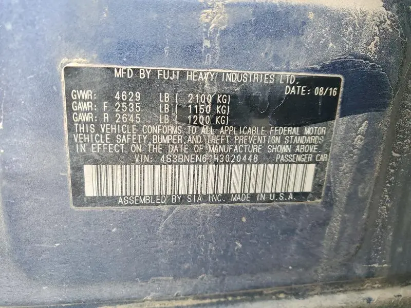 2017 SUBARU LEGACY 3.6R LIMITED  