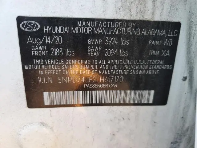 2020 HYUNDAI ELANTRA SE  