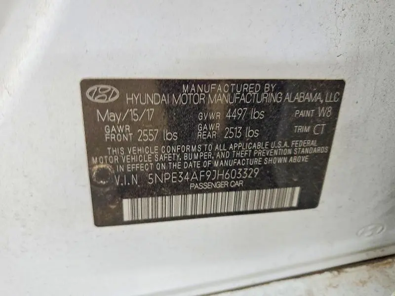 2018 HYUNDAI SONATA LIMITED  