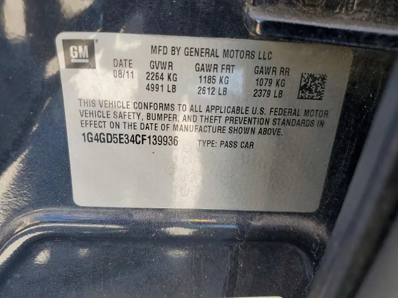 2012 BUICK LACROSSE PREMIUM  