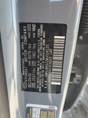 2021 HYUNDAI ELANTRA BLUE  