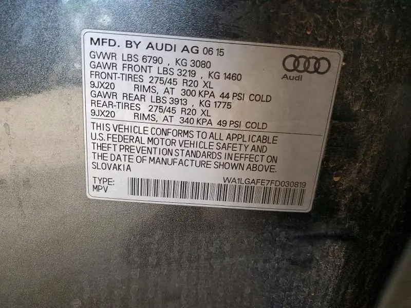 2015 AUDI Q7 PREMIUM PLUS  