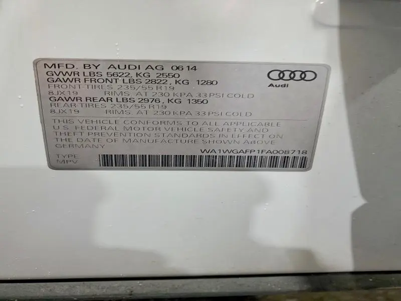 2015 AUDI Q5 PRESTIGE  