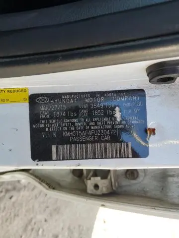 2015 HYUNDAI ACCENT GS