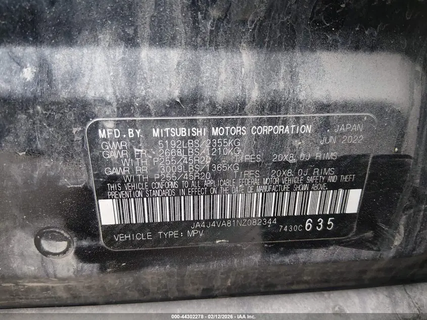 2022 MITSUBISHI OUTLANDER SEL 2.5 S-AWC/SEL LAUNCH EDITION S-AWC/SEL SPECIAL EDITION S-AWC