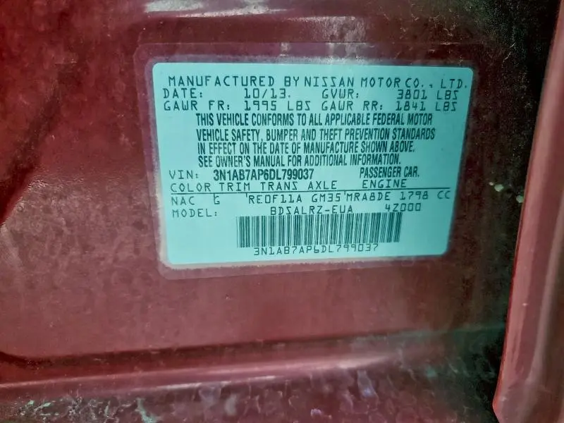 2013 NISSAN SENTRA S  