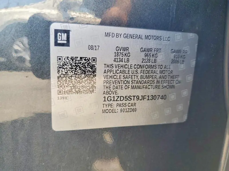 2018 CHEVROLET MALIBU LT  