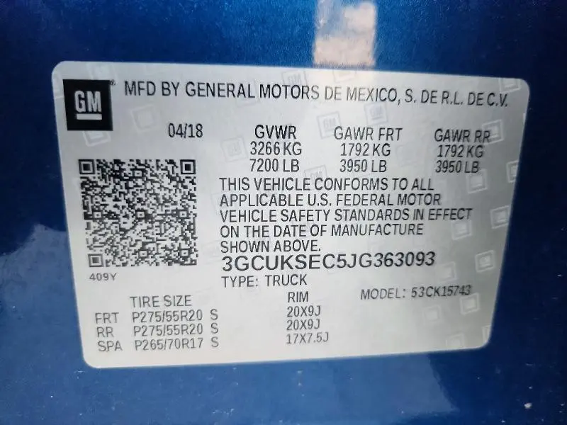 2018 CHEVROLET SILVERADO K1500 LTZ  