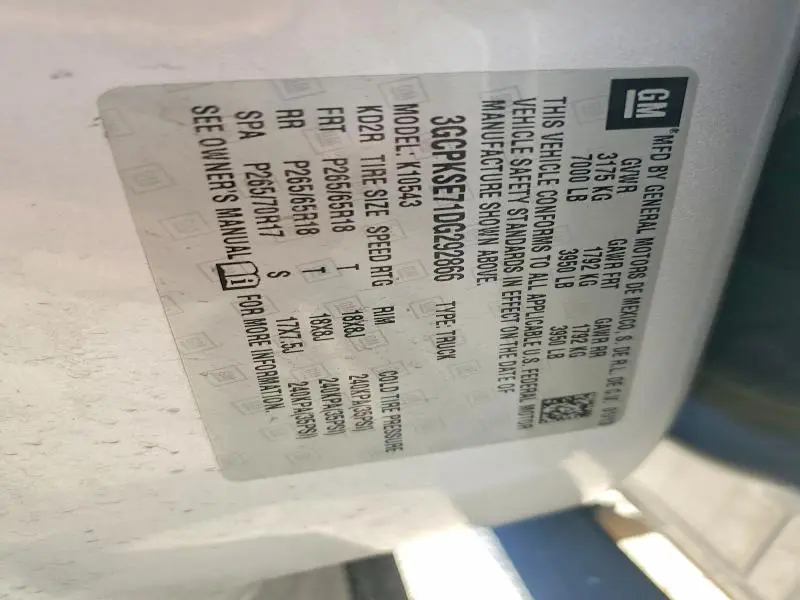 2013 CHEVROLET SILVERADO K1500 LT  