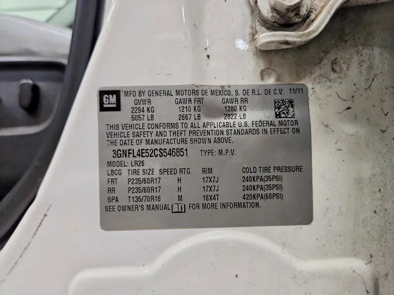 2012 CHEVROLET CAPTIVA SPORT  