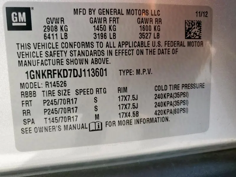 2013 CHEVROLET TRAVERSE LS  