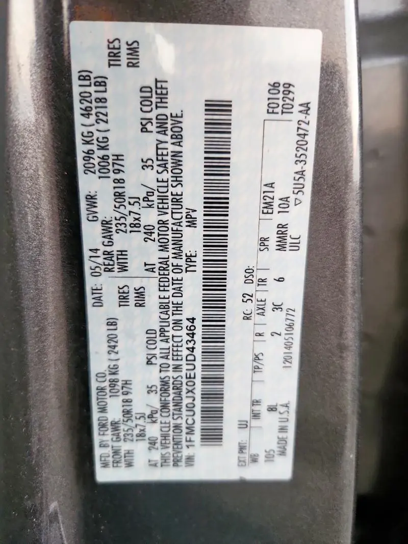 2014 FORD ESCAPE TITANIUM  