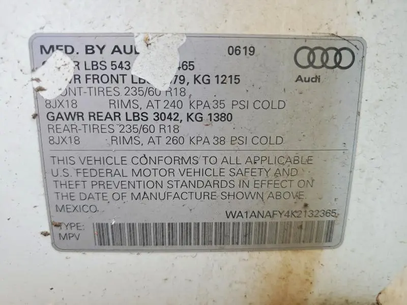 2019 AUDI Q5 PREMIUM  
